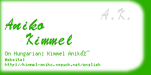 aniko kimmel business card